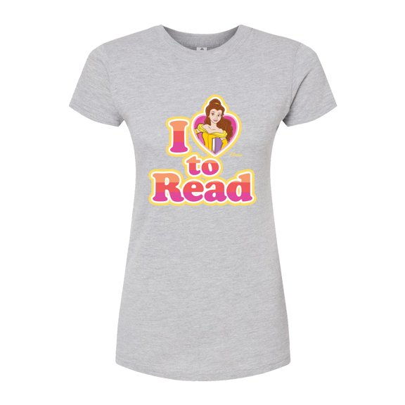 Disney Beauty & The Beast - Belle I Love To Read - Juniors Fitted Graphic T-Shirt