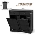thumbnail image 4 of AHB Double Tilt Out Trash Cabinet with Drawers & Handles, Fits Two 13 Gallon Trash Bins for Kitchen, 39.76"L x 13.58"W x 38.58"H, Dark Black, 4 of 9