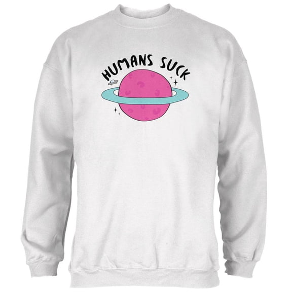 Halloween Humans Suck Black Text Mens Sweatshirt White LG