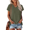thumbnail image 4 of Sweet Home Farm V Neck T Shirts for Women Stylish And Comfortable Women's Loose Fit Shirt | Casual Tee Any Occasion Short Sleeve Shirts for Women Grey, 4 of 8
