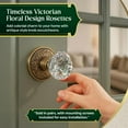 thumbnail image 5 of Pair of Victorian Rosette Antique Brass Kitchen Cabinet Door Knob Rosette 2.5" Dia. Round Escutcheon Back Plate Tarnish Resistant Rose Covers Renovators Supply Pack of 4, 5 of 14
