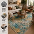 thumbnail image 5 of Roomisland Area Rugs 4x6FT Washable for Living Room, Non Slip Modern Abstract Carpet Stain Resistant Soft Low Pile Indoor Floor Rug for Bedroom Kitchen Home Office, 5 of 9