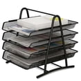thumbnail image 1 of Letter Tray Metal Desk Organizer, 3-Tier Mesh Tray, Document, Letter, Office Organizer, Black, 1 of 5