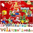 thumbnail image 3 of Calendario de Adviento de Navidad Labubukolomi Melody caja sorpresa una variedad de elfos de dibujos animados Super Mario adornos de juguetes de fiesta agujero, 3 of 5