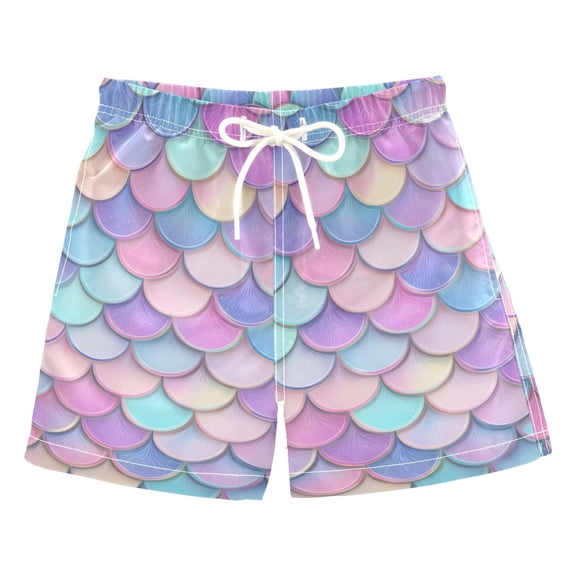 Mermaid Scales with Beautiful Color Swim Trunks Board Shorts Beach Pants Bathing Bottoms 2T