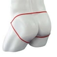thumbnail image 3 of WZXFASHION Mens Open Front Mesh G String Pouch Underwear Panties T-Back Thong Bikini Intimates Red L, 3 of 6