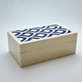 thumbnail image 4 of Perilla Home Home Decor Decorative Storage Wooden Boxes Irusu Keepsake Box Gifts For All Blue and off white, 4 of 6