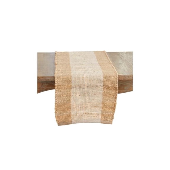 SARO Lifestyle 4556.N1672B 16 x 72 in. Banded Oblong Table Runner, Natural