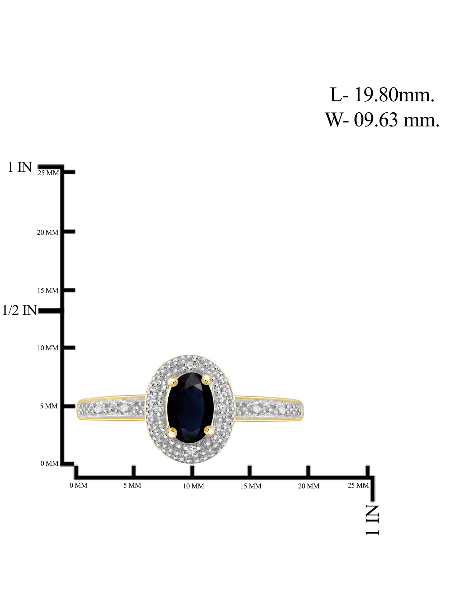 JewelersClub Sapphire Ring Birthstone Jewelry – 0.50 Carat Sapphire 14K Gold Plated Silver Ring Jewelry with White Diamond Accent – Gemstone Rings with Hypoallergenic 14K Gold Plated Silver Band