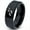 Black Bevel Polish Tungsten, variant on Tungsten Walking Trail Human Footprints Band Ring 8mm Men Women Comfort Fit Black Dome Polished