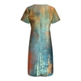 thumbnail image 5 of CHOK Robes d'Été pour Femmes à Boutons avec Poches Grande Taille Bohème Décontractée Longue Robe Maxi Imprimé Floral Manches Courtes Col en V Longueur sous le Genou Évasée Ligne A Maison Ample Robes Soleil, 5 of 5