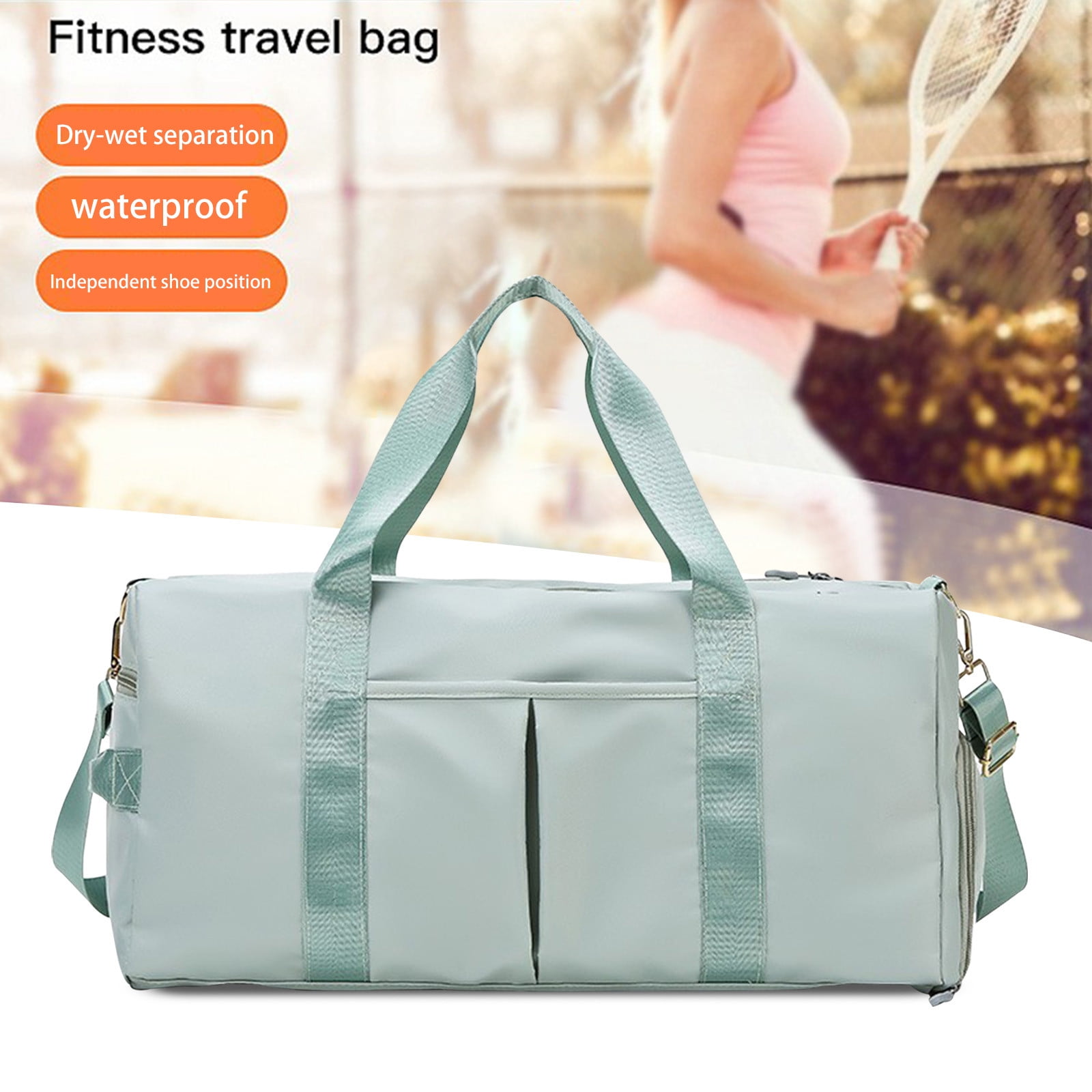 Dvkptbk Travel Bag Gym Bag for Women and Men Workout Bag for Sports and Travel Water Proof Duffel Bag with Shoe and Wet Clothes Compartments Lightning