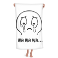 thumbnail image 1 of Shed Tears Black Cute Chat Face Pattern Hand Towel Bath Facecloth Soft Cotton Washcloth, 1 of 4