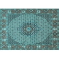 thumbnail image 1 of Ahgly Company Indoor Rectangle Medallion Light Blue Traditional Area Rugs, 7' x 9', 1 of 4