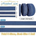 thumbnail image 2 of 1set 3 rolls 3 styles Nylon Denim Ribbons Garment Accessories Marine Blue 3/8~1 inch(10~25mm) 1 roll/style, 2 of 6