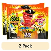 (2 pack) SOUR PATCH KIDS & SWEDISH FISH Mini Halloween Candy Variety Pack, 22 Trick or Treat Bags