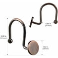 thumbnail image 5 of Bronze Shower Curtain Hooks, Oil Rubbed Rustproof Shower Curtain Rings for Bathroom, Metal Decorative Shower Hooks for Shower Curtain Rod, Set of 12 Shower Hangers Round Heavy Duty Design, 5 of 5