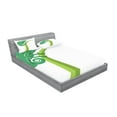 thumbnail image 2 of Ambesonne Cartoon Fitted Sheet & Pillow Sham Set, Exotic Grumpy Lizard, Queen, Green White, 2 of 2