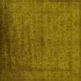 thumbnail image 1 of Ahgly Company Machine Washable Indoor Square Oriental Yellow Industrial Area Rugs, 4' Square, 1 of 4
