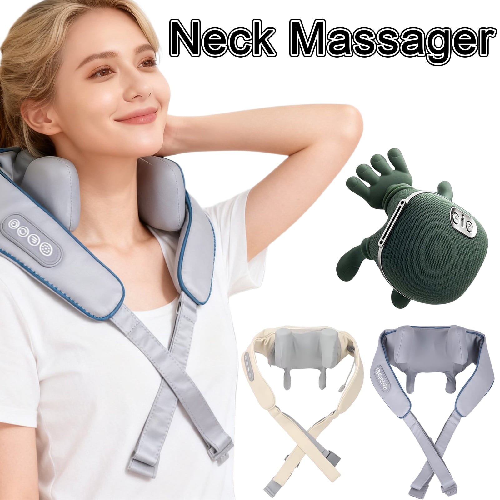 Massage Master for Shoulder, Shiatsu Back and Neck Massager for Neck, Lower Abdominal, discomfort Relief Deep Tissue with 3-Speed Adjustment - Perfect Gifts for Women, Men, Mom and Dad