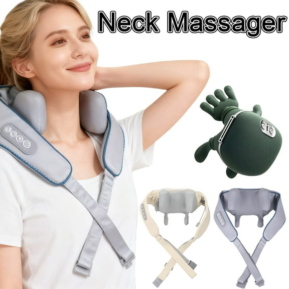 Shiatsu Neck and Shoulder Massager with Heat, Deep Tissue 3-Speed Adjustable Portable Massage for Back, Lower Abdominal Pain Relief, Gift for Women & Men (1* Massager)