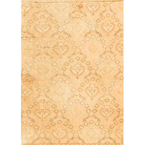 Ahgly Company Indoor Rectangle Abstract Orange Contemporary Area Rugs, 5' x 7'