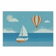 thumbnail image 1 of Hot Air Balloon Cutting Board, Boat Holiday Sea Sky Transporation, Decorative Tempered Glass Cutting and Serving Board, in 3 Sizes, by Ambesonne, 1 of 2