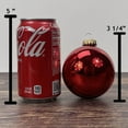 thumbnail image 3 of Glass Christmas Tree Ornaments - 80mm / 3.25" [4 Pieces] Designer Balls from Christmas By Krebs Seamless Hanging Holiday Decor (Christmas Red), 3 of 8