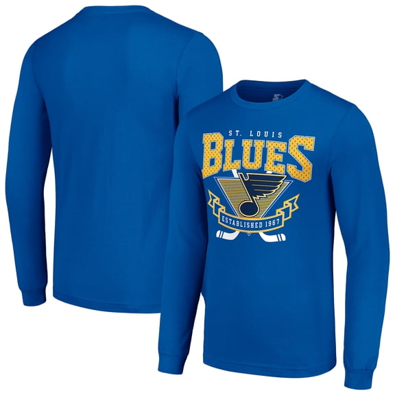 Men's Starter Blue St. Louis Blues Team Logo Graphic Long Sleeve T-Shirt