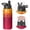 Black, variant on 18oz Insulated Water Bottle with Straw & Cleaning Brush, Wide Mouth Stainless Steel Flask, Flame Print