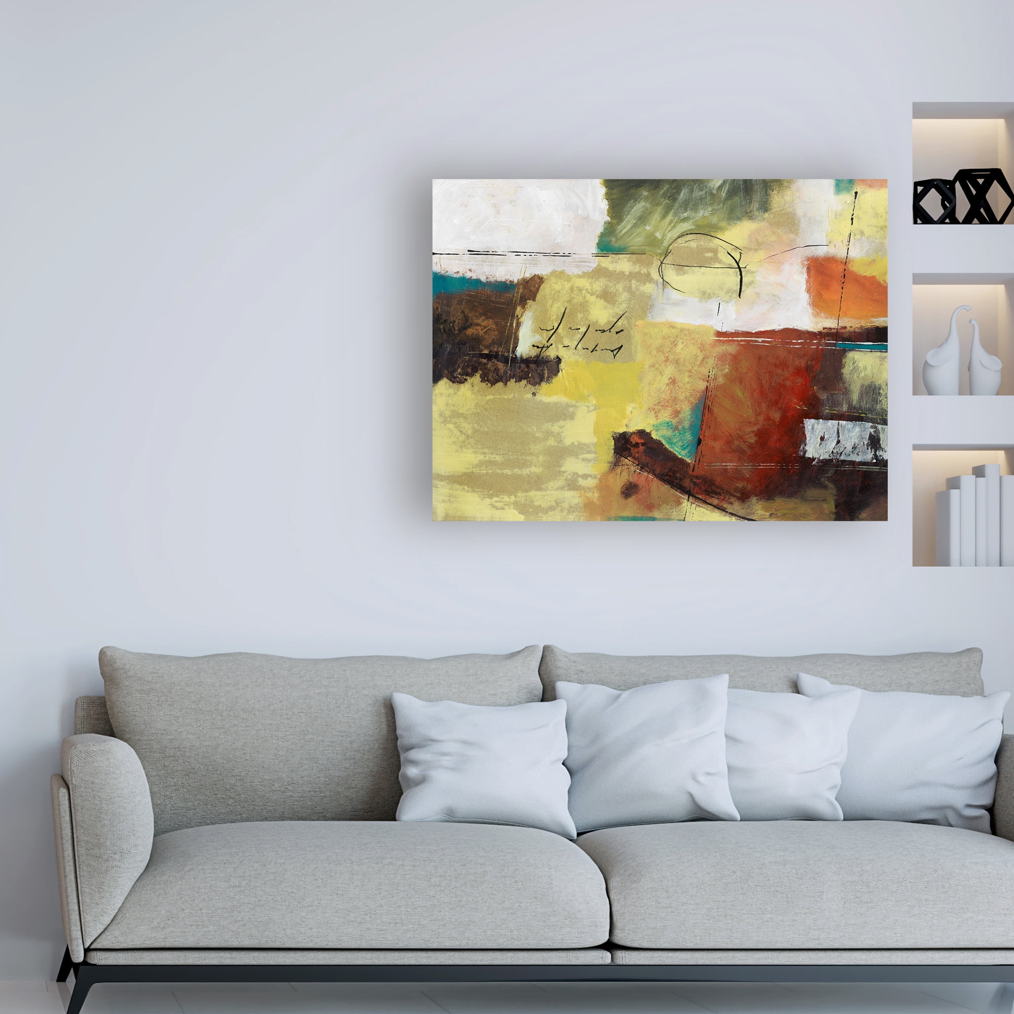 Trademark Fine Art 'Red Yellow With Scratches' Canvas Art by Pablo Esteban