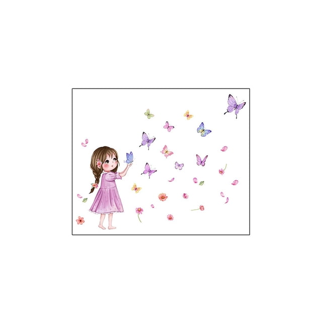 Billuyoard Conjunto de pegatinas de pared para niña, calcomanía de insecto, papel tapiz artístico, póster extraíble, dormitorio, hogar, jardín de Decoración del hogar Billuyoard HA078714-00