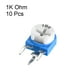 thumbnail image 2 of Potenciómetro de recorte Uxcell 1K Ohm Ajuste Horizontal Resistencias Variables Paquete de 10, 2 of 3