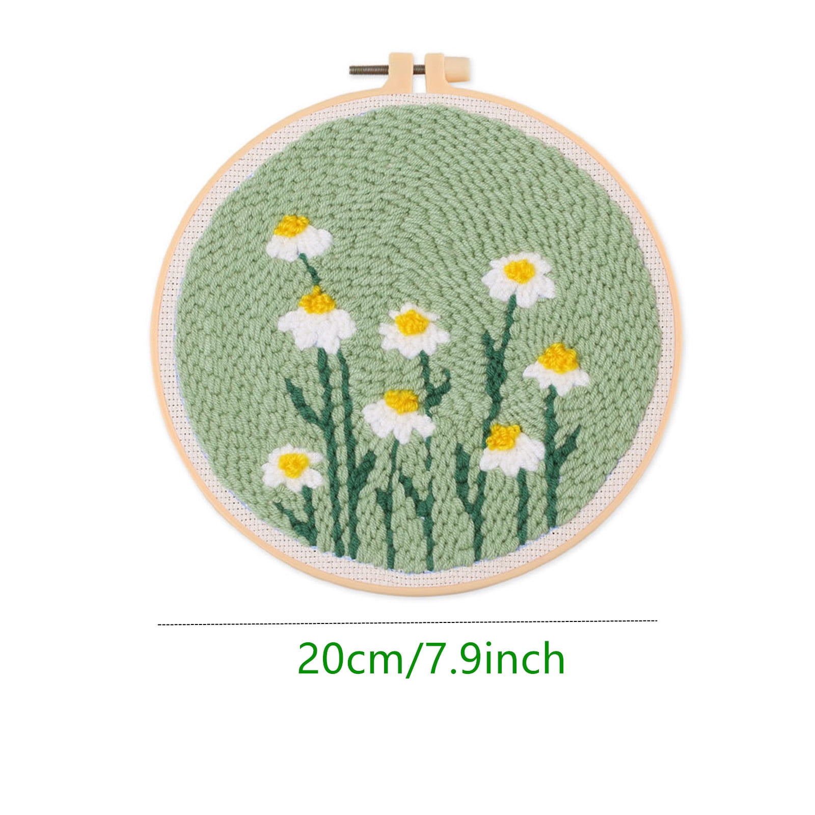 Historyli Go5H Punch Needle Kits For Beginners, Flower Punch Needle Embroidery Starter Kits With Punch Needle Fabric, Embroidery Hoops And Yarns, Washable Fabric