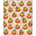 thumbnail image 2 of Halloween Pumpkin Blanket Gifts for Women Kids Girls Men Home Bedroom Living Room Decor Soft Cozy Lightweight Fall Harvest Thanksgiving Throw Blanket Orange 50"x60", 2 of 6