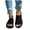 Black, variant on Women's Breathable Walking Sandals Wide Width Open Toe Slingback Slides Lightweight Knit Summer Dress Shoes Black Size 8.5