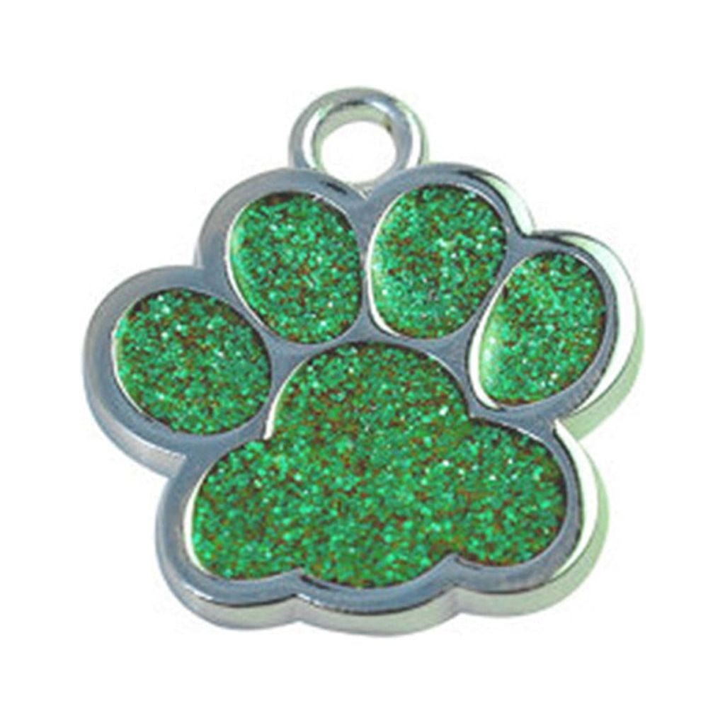 Timifis Dog Tag Cute Mini Shine Paw Dog Cat Id Name Tags Pet Jewelry Necklace Pet Tags For Dogs Fall Green