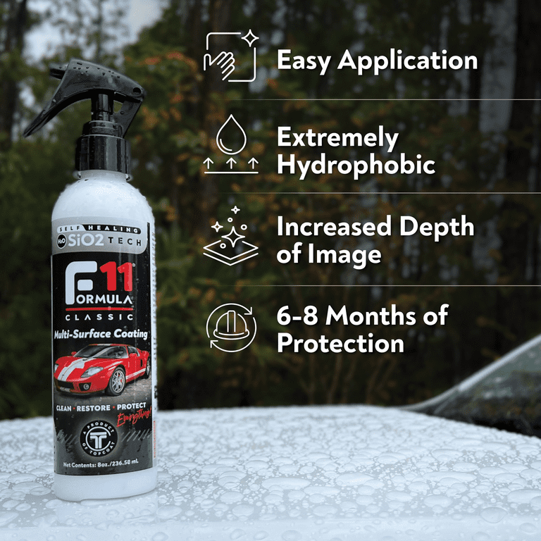 Topcoat F11 Polish & Sealer for Cars, Bikes and More - Water-Based Alternative to Ceramic Wax - Scratch Remover -16 oz F11 Kit W