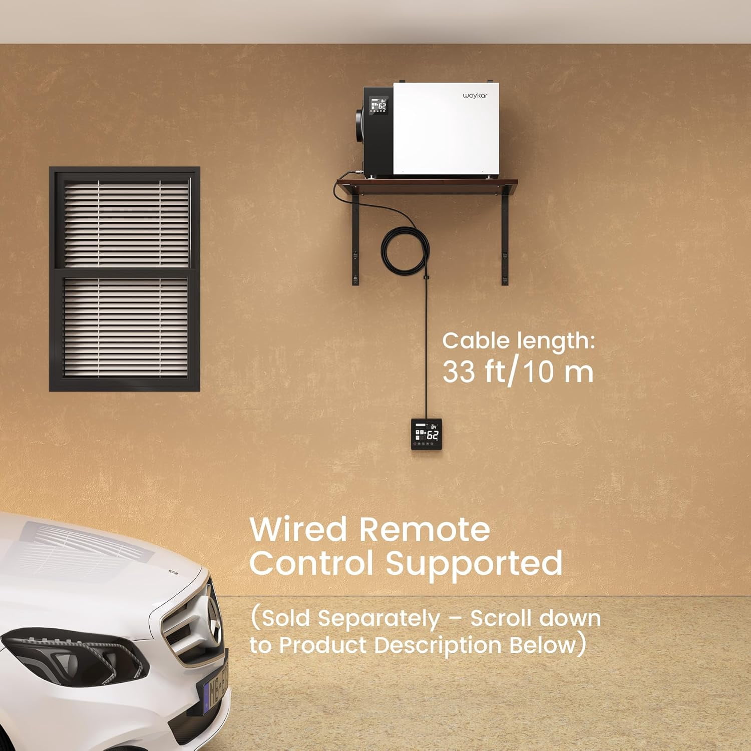 Waykar 216 Pint Commercial Dehumidifier with Pump and Drain Hose for Crawl Spaces, Basements, Ducted Industrial Use, and Water Damage Unit, for Spaces up to 8000 Square Feet, Smart Humidity Control