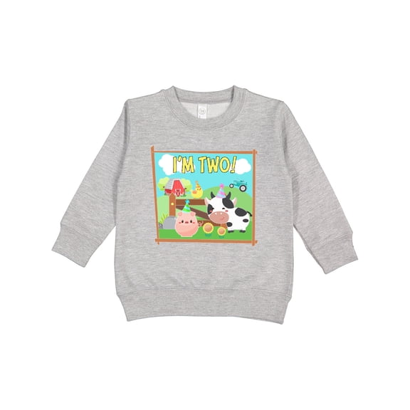 Inktastic I'm Two Farm Animals Wearing Birthday Party Hats Toddler Sweatshirt
