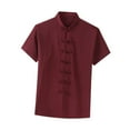thumbnail image 1 of Camisa de manga corta para hombre Salvador traje chino Tang Ropa de verano gran Tamaño Rojo, 1 of 9
