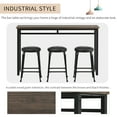 thumbnail image 4 of Seizeen Counter Height Bar Table Set, 4-Piece Kitchen Dining Table Set for 3, Bistro Set Breakfast Table and Stools with Leather Cushions Retro Style for Home Apartment Small, 4 of 14