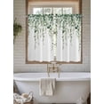 thumbnail image 6 of Green Eucalyptus Leaves Kitchen Curtains 54 Inches length, Spring Pastoral Rustic Botanical Window Treatment Curtain Drapes, Thermal Insulated Drapes for Basement Hotel RV, 42"x54", 2 Panels, 6 of 7