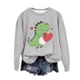thumbnail image 4 of Jsaierl Chandails en Molleton pour Femmes Imprimé Dinosaure Tendance Hauts Mignons Décontractés Pulls Amples Automne Manches Longues Col Rond Chandail en Molleton, 4 of 4