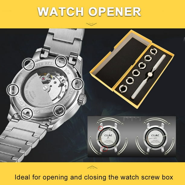 HonHaione 7pcs Watch Case Opener Watchmaker Back Cover Remover Kit