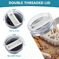 thumbnail image 5 of Gingerbread House Cookies Trees 40 oz Tumbler with Handle Insulated&nbsp;Travel Mug&nbsp;Lid Straw Leak Proof Steel Vacuum Water Bottles Glasses Fits in Car Cup Holder, 5 of 7