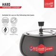 thumbnail image 3 of Hard Anodised Aluminium Pressure Cooker With Inner Lid - 5 Liters, Black | Extra Thick Handi Cooker With Stay Cool Handle - Induction Compatible Base, Locking Lid, 3 of 5