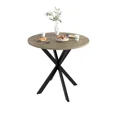 thumbnail image 6 of Aukfa Round Dining Table for 4, 31.5" Small Kitchen Table with MDF Top & Metal Legs for Kitchen, Living Room, Small Space, Vintage Industrial Style, Rustic Brown, 6 of 8