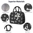 thumbnail image 4 of Dog Paw Print and Bone Black Insulated Leakproof Lunch Box for Work, Lunch Bag for Women Men, Loncheras Para Mujer for Beach Travel Picnic Camping, 4 of 6