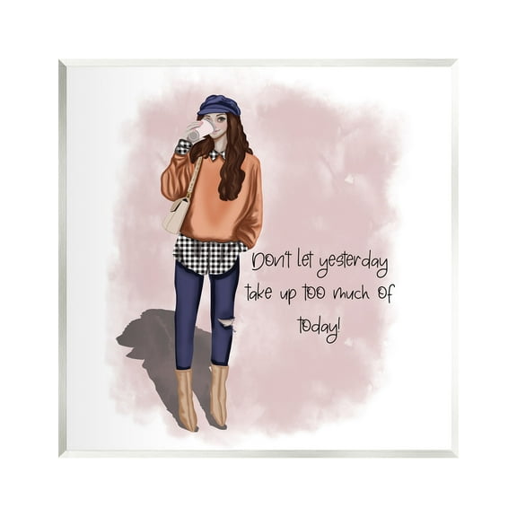 Stupell Industries Inspirational Phrase Girl Inspirational Painting Unframed Art Print Wall Art, 12 x 12